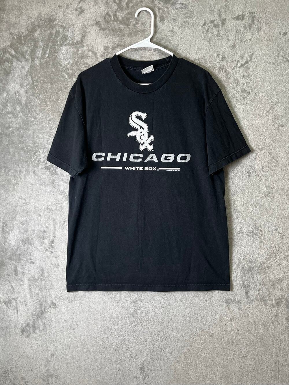 Vintage 2007 Chicago White Sox MLB Graphic T Shirt Black Baseball Men's Large